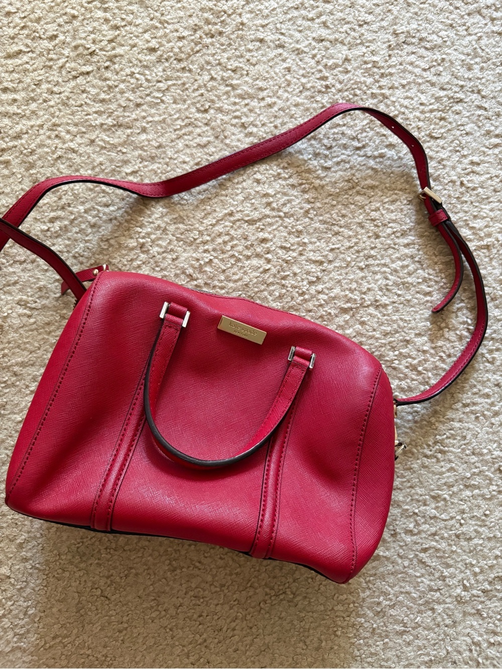 kate spade red leather satchel
